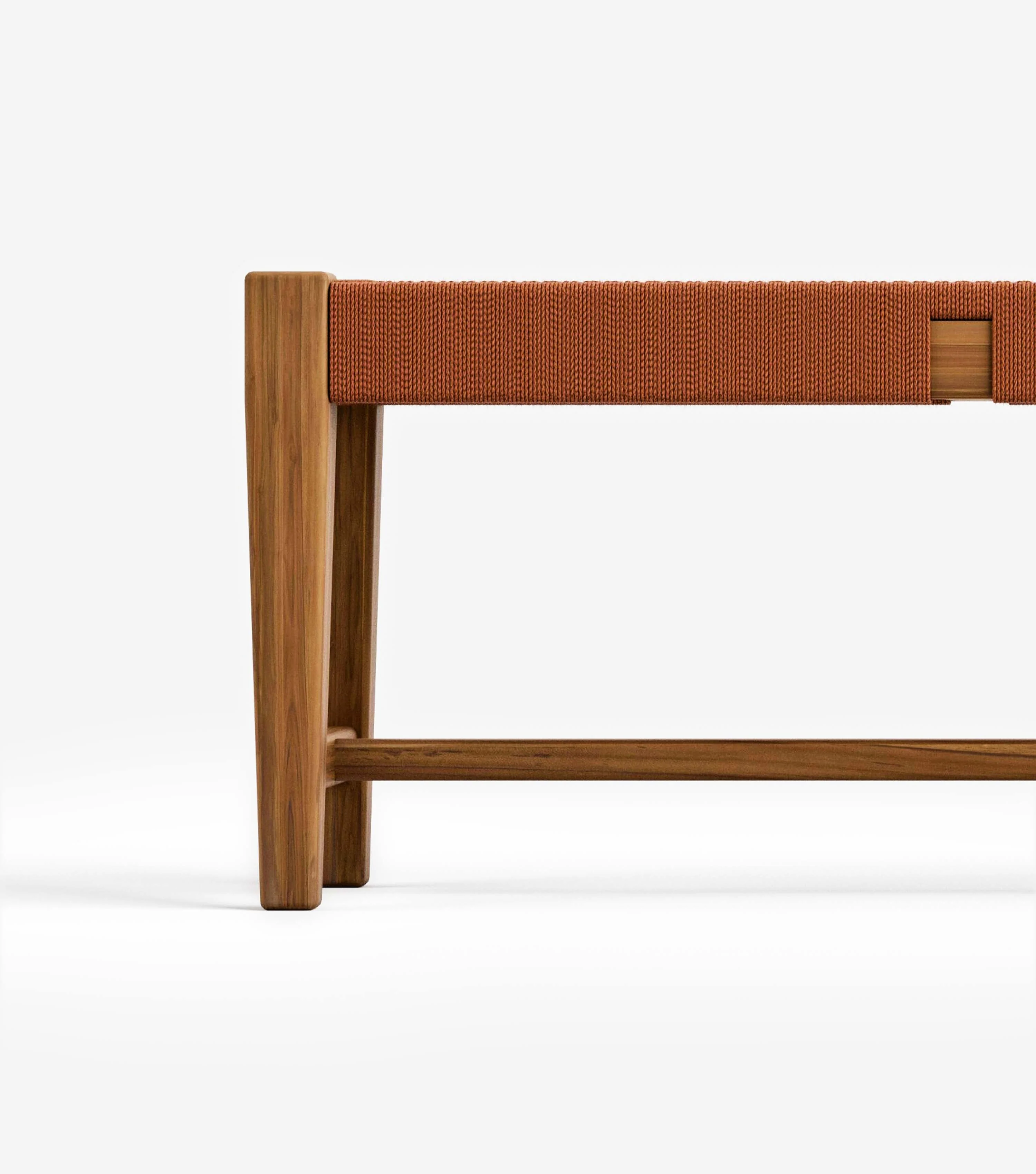 Santa Cruz Outdoor Bench | Rust V Braided Cord - Image 4